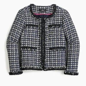 Lady jacket in metallic houndstooth